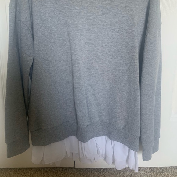 Gray Sweatshirt with White Ruffles - Picture 2 of 2